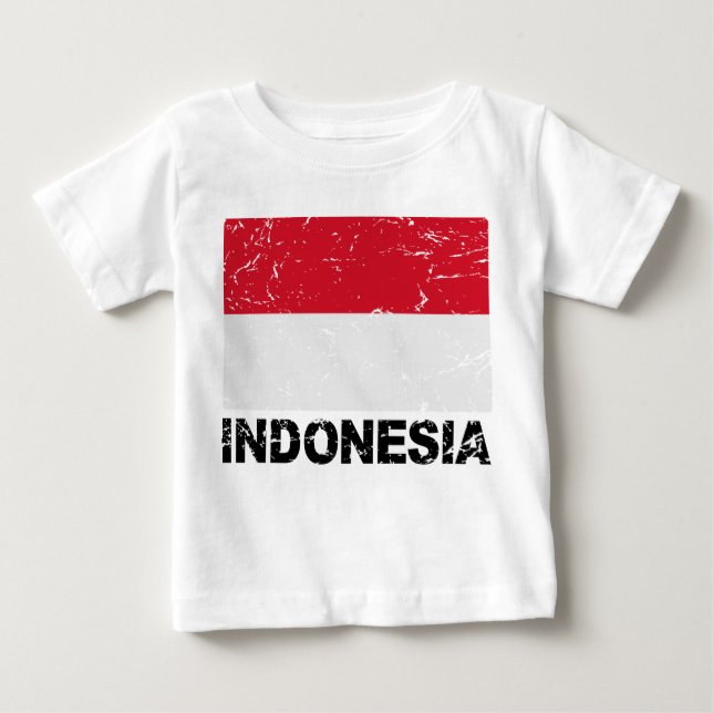 Indonesia Vintage Flag Baby T-Shirt (Front)