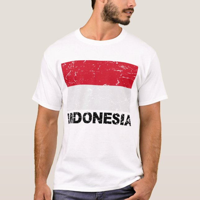 Indonesia Vintage Flag T-Shirt (Front)