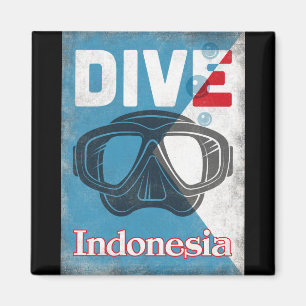 Indonesia Vintage Scuba Diving Mask Magnet