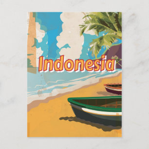 Indonesia Vintage vacation Poster Postcard