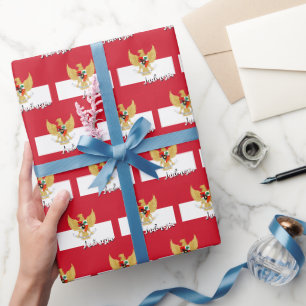 Indonesia Wrapping Paper, Indonesian Flag patriots Paper