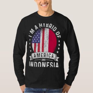 Indonesian American Patriot Grown Flag Humour T-Shirt