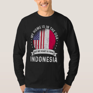 Indonesian American Patriot Grown Proud Home USA F T-Shirt