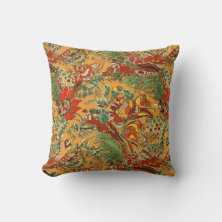 Indonesian Batik Balinese Style Yellow Orange Cushion