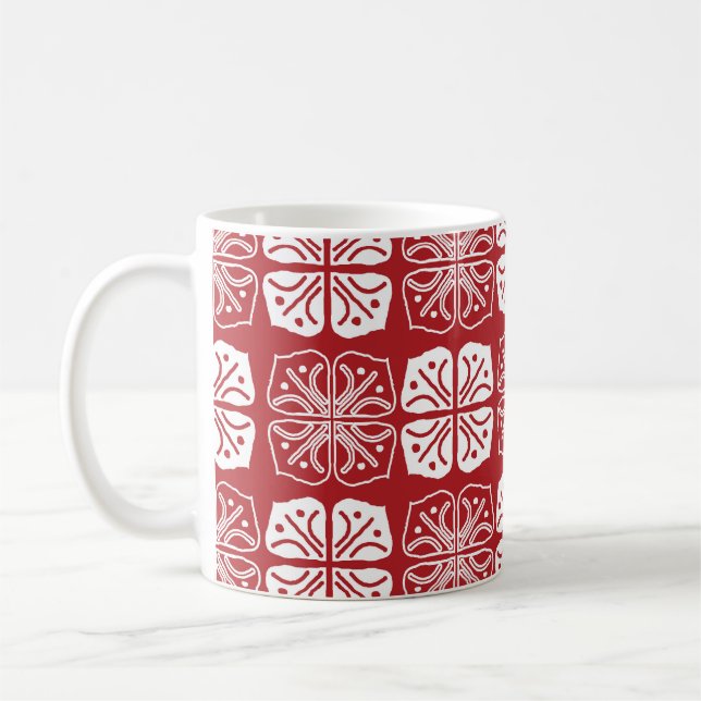Indonesian Batik Kawung Gurda Design Coffee Mug (Left)