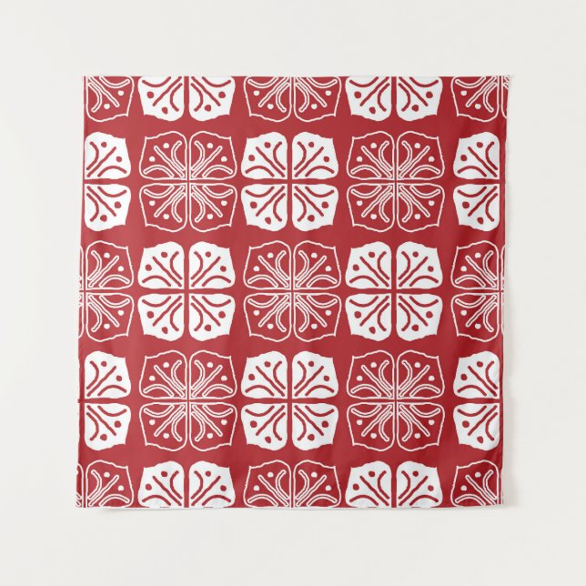 Indonesian Batik Kawung Gurda Design Tapestry (Front)