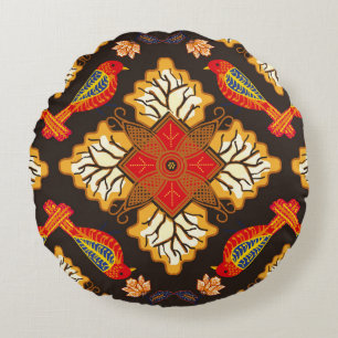 Indonesian batik motif with a very distinctive flo round cushion
