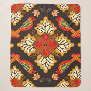 Indonesian batik motif with a very distinctive flo sherpa blanket