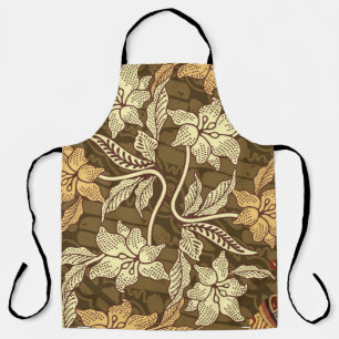 Indonesian batik motifs with flora and fauna patte apron