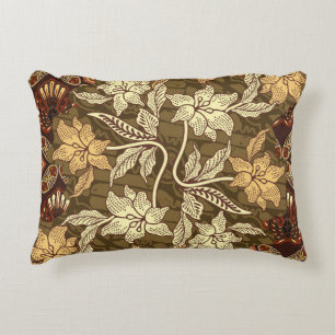 Indonesian batik motifs with flora and fauna patte decorative cushion