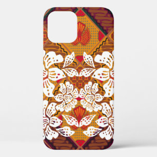 Indonesian batik motifs with very distinct plant a iPhone 12 case