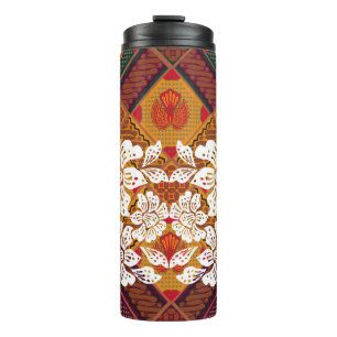 Indonesian batik motifs with very distinct plant a thermal tumbler