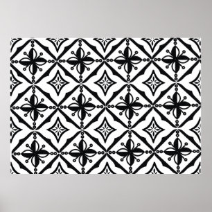 Indonesian batik motifs with very distinctive patt poster