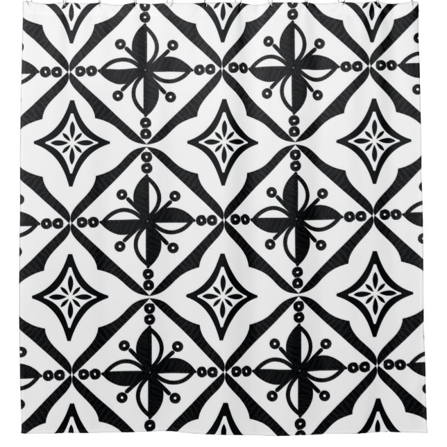 Indonesian batik motifs with very distinctive patt shower curtain (Front)