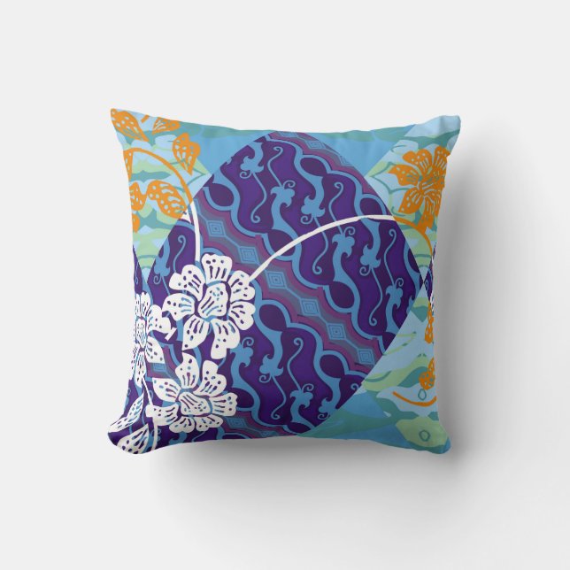 Indonesian batik motifs with very distinctive plan cushion (Front)