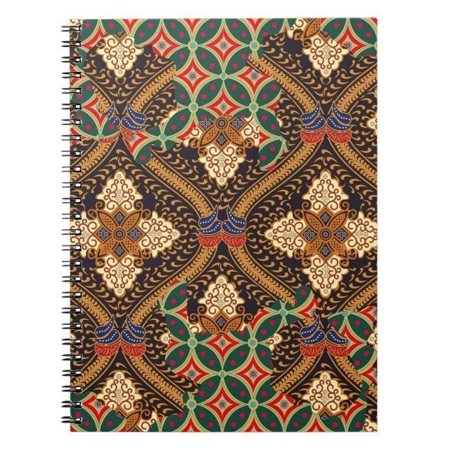 Indonesian batik motifs with very distinctive plan notebook (Front)