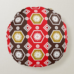 Indonesian batik motifs with very distinctive plan round cushion
