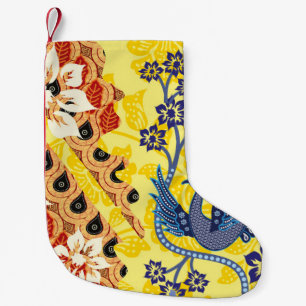 Indonesian batik motifs with very distinctive plan small christmas stocking