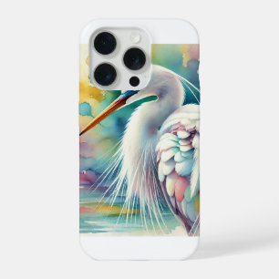 Indonesian egret 060924AREF144 - Watercolor iPhone 15 Pro Case