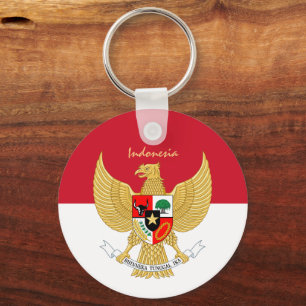 Indonesian flag, emblem & Indonesia holiday /sport Key Ring