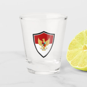 Indonesian flag-emblem shot glass