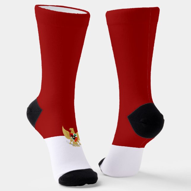 Indonesian flag-emblem socks (Angled)
