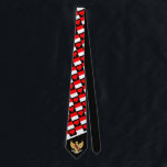 Indonesian Flag Heart Pattern Emblem of Indonesia Tie<br><div class="desc">A fun and unique neck tie for proud Indonesian people and anybody who loves Indonesia, with the Emblem of Indonesia (Garuda Pancasila) highlighted at the bottom, and a seamless chequered pattern featuring the Indonesian national flag and red hearts on black squares. These are a great way to show your pride...</div>