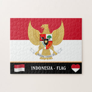 Indonesian Flag & Indonesia country / Indonesia Ji Jigsaw Puzzle