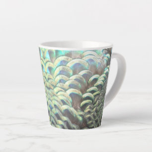 Indonesian Peacock Feathers Latte Mug