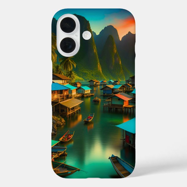 Indonesian Small Fishing Village Case-Mate iPhone Case (Back)