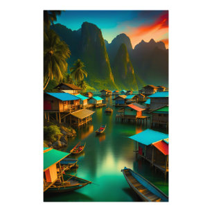 Indonesian Small Fishing Village Photo Print
