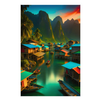 Indonesian Small Fishing Village Photo Print