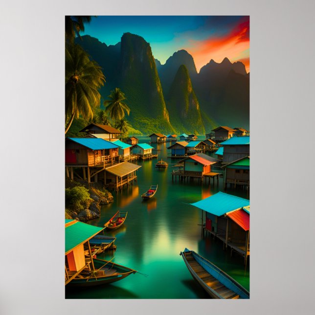 Indonesian Small Fishing Village Poster (Front)