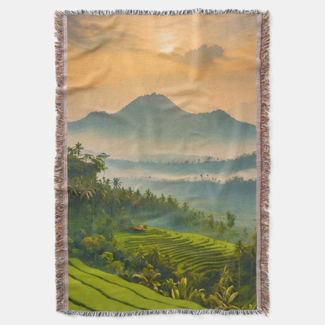 Indonesian Sunset  Throw Blanket (Front Vertical)