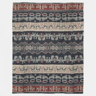 Indonesian Tribal Ikat Textiles Weavings Indonesia Fleece Blanket