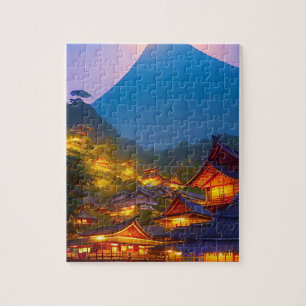 Indonesian Village Sunset Jigsaw Puzzle