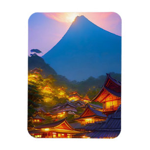 Indonesian Village Sunset  Magnet