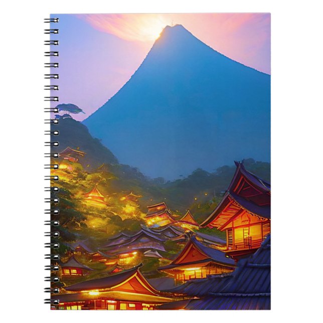 Indonesian Village Sunset  Notebook (Front)