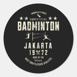 Indonesia's Finest Competitive Dminton Vintage 197 Classic Round Sticker