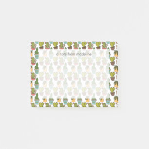 Indoor Cactus & Succulents In Pots Pattern Post-it Notes