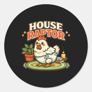 Indoor Chicken Diaper Dino Chicken Cartoon Design Classic Round Sticker