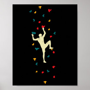 Indoor Climbing Bouldering Wall Climber Men Boys K Poster