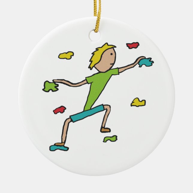 Indoor Climbing Ceramic Ornament (Front)