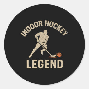 Indoor Hockey Legend Floorbyll Stick Shafts Player Classic Round Sticker