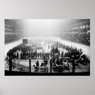 Indoor Motorcycle Race, early 1900s Poster