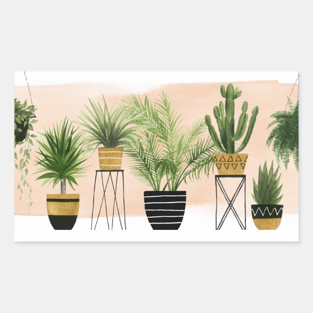 Indoor Oasis Collection Rectangular Sticker (Front)