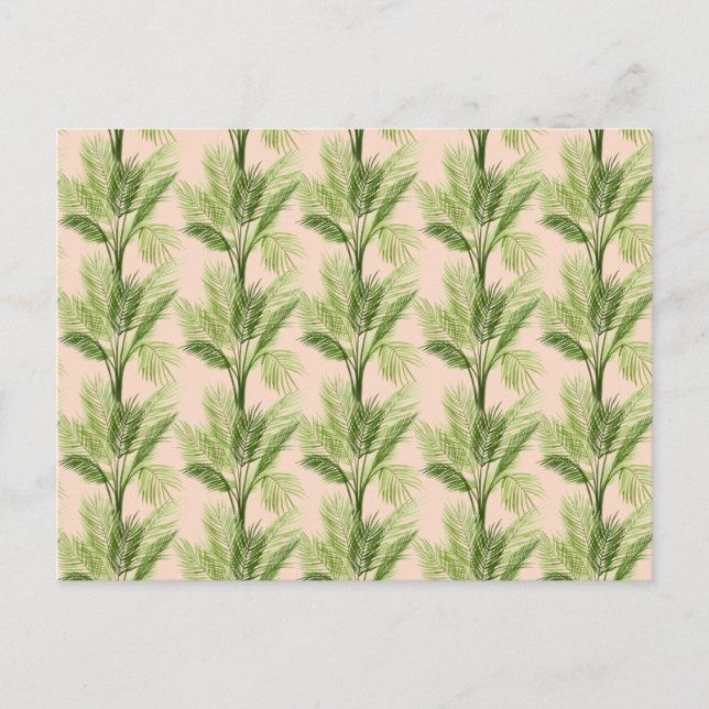 Indoor Oasis | Palm Tree Pattern Postcard (Front)