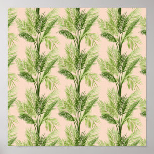 Indoor Oasis   Palm Tree Pattern Poster