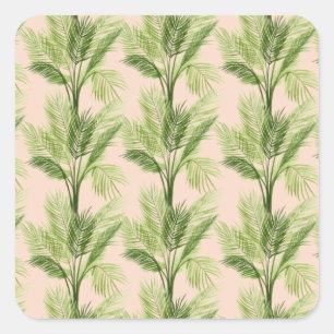 Indoor Oasis   Palm Tree Pattern Square Sticker