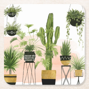 Indoor Oasis Square Paper Coaster